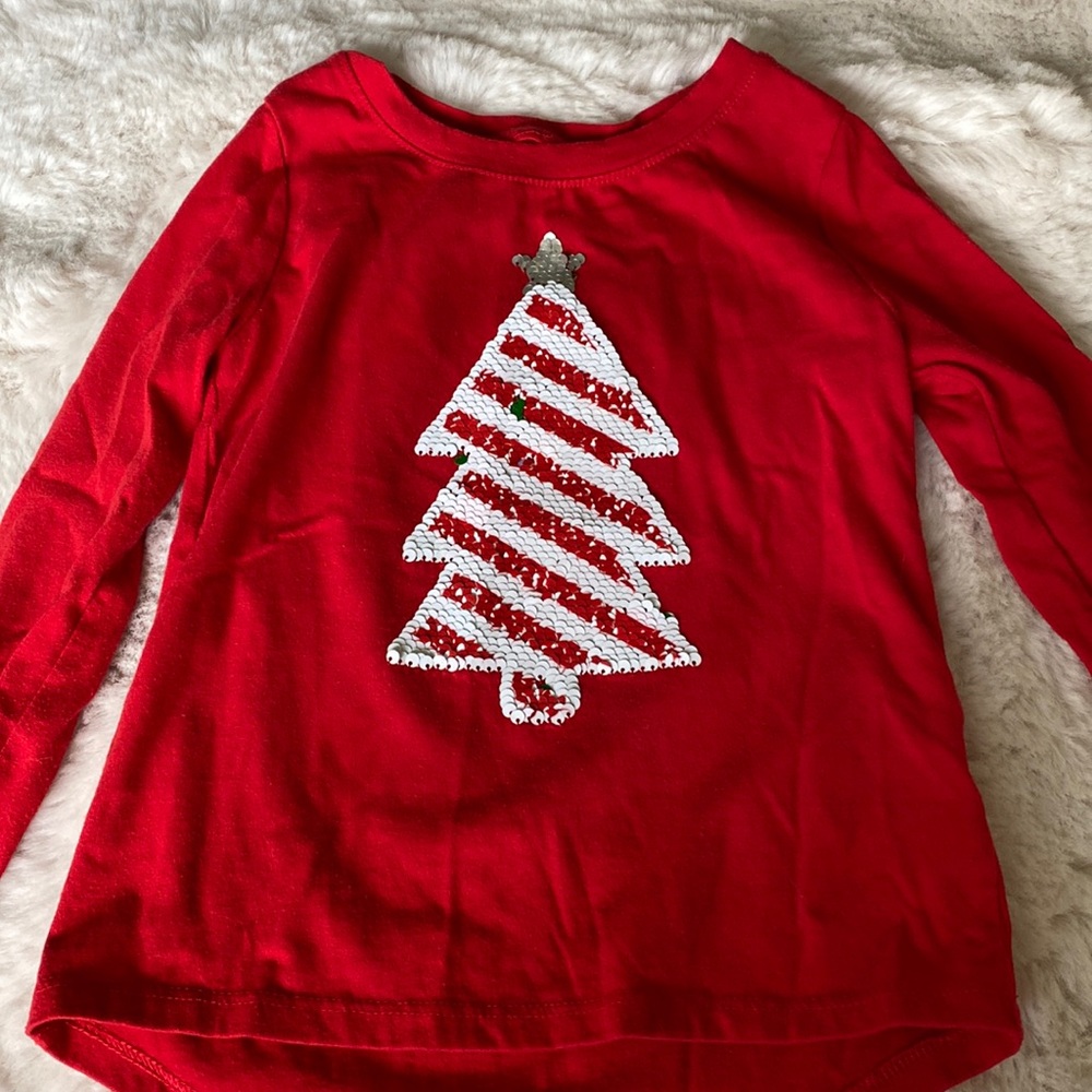 Cat & Jack | Two-Way Sequin Christmas Tree Long Sleeve Shirt XS (4/5)